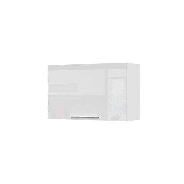 Kuhinjska zgornja viseča omarica z dvižnimi vrati Riva V5-90-1KP/2, 90 cm, višina 55 cm, kristalno bela fronta, izrez izdelka