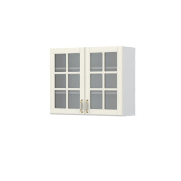 Kuhinjski gornji viseći element s dvostrukim staklenim vratima Evergreen V7-90-2KS/4, 90 cm, visina 72 cm (korpus s frontom)