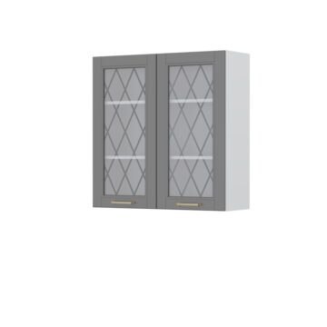 Kuhinjski gornji viseći element s dvostrukim staklenim vratima Tara V9-90-2KS/4, 90 cm, visina 91 cm (korpus s frontom)