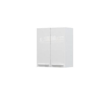 Kuhinjska zgornja viseča omarica z dvojnimi vrati Riva V7-60-2K/2, 60 cm, višina 72 cm, kristalno bela fronta, izrez izdelka