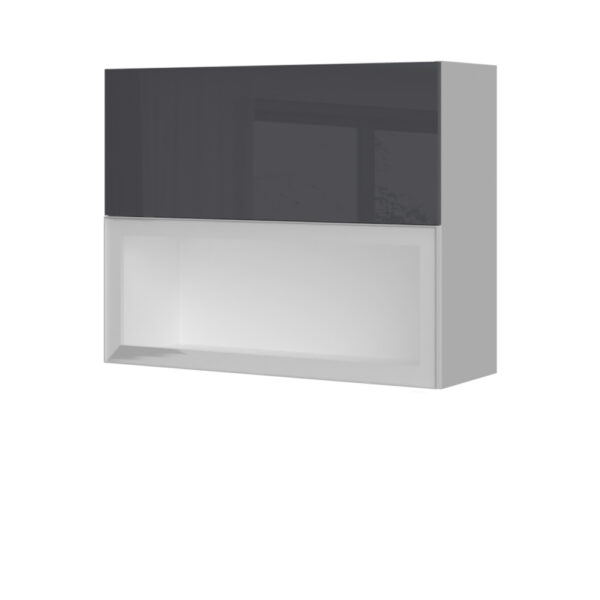 Kuhinjska zgornja viseča omarica z vrati in dvižnimi steklenimi vrati v alu okvirju Infinity V7-90-1KALP/5, 90 cm, višina 72 cm, izrez izdelka