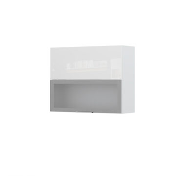 Kuhinjski gornji viseći element s vratima i podiznim staklenim vratima u alu okviru Riva V7-90-1KALP/2, 90 cm, visina 72 cm (korpus s frontom)