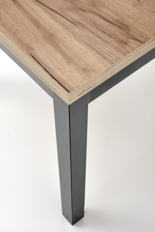 Kvadratna raztegljiva jedilniška miza Tiago 90-125 cm, Hrast craft / Črna, v prostoru