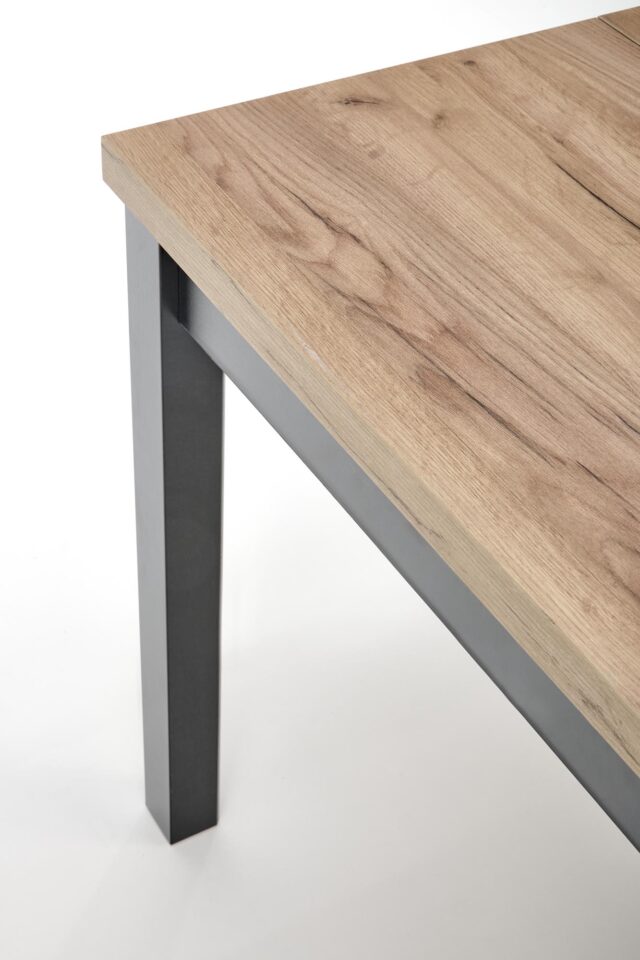 Kvadratna raztegljiva jedilniška miza Tiago 90-125 cm, Hrast craft / Črna, v prostoru