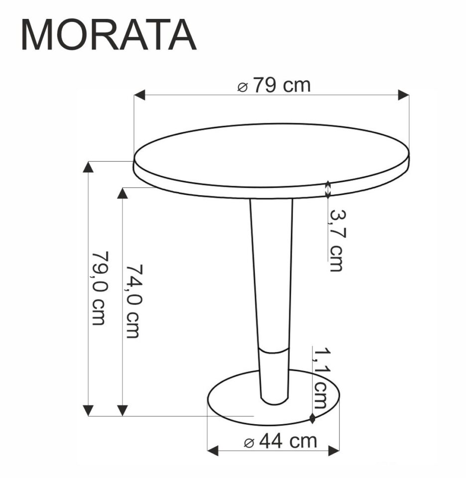 Okrogla jedilniška miza Morata, Beli marmor / Črna in zlata, izrez izdelka