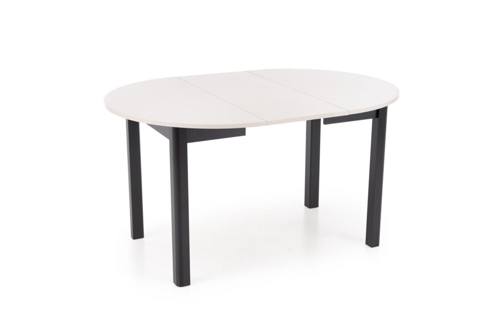Okrogla raztegljiva jedilniška miza Ringo 102-142 cm, Kašmir / Črna, izrez izdelka
