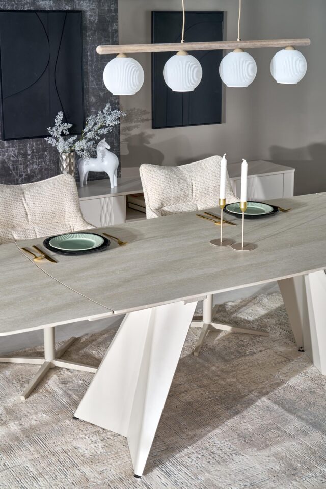 Raztegljiva jedilniška miza Armani 165-241 cm, Travertin / Kašmir, v prostoru