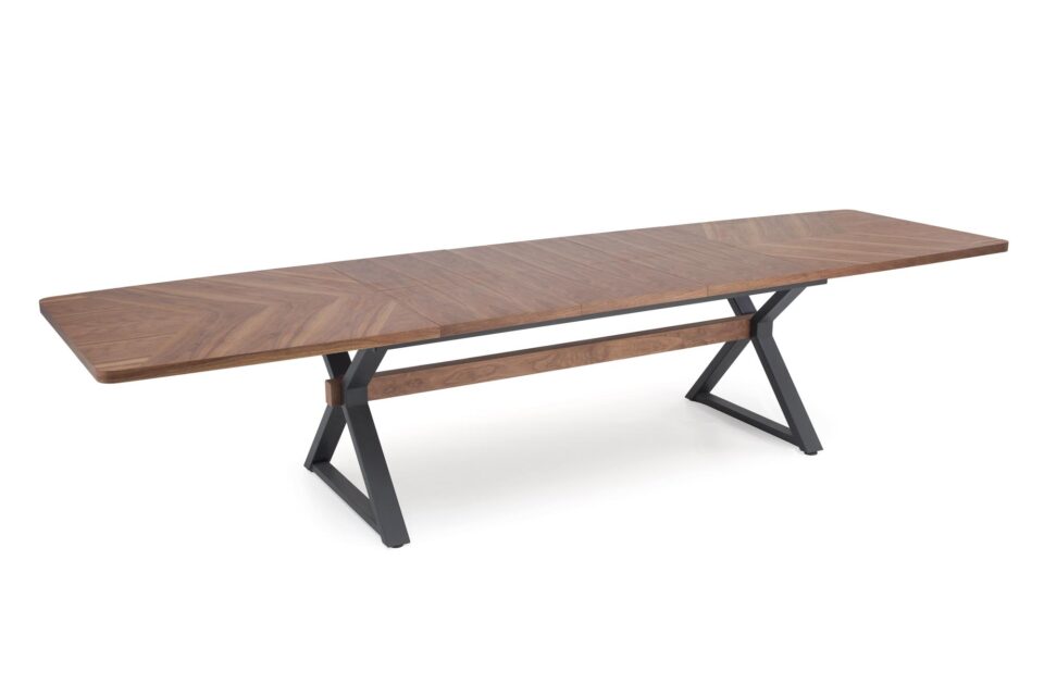 Raztegljiva jedilniška miza Baron 200-350 cm, Oreh / Črna, izrez izdelka