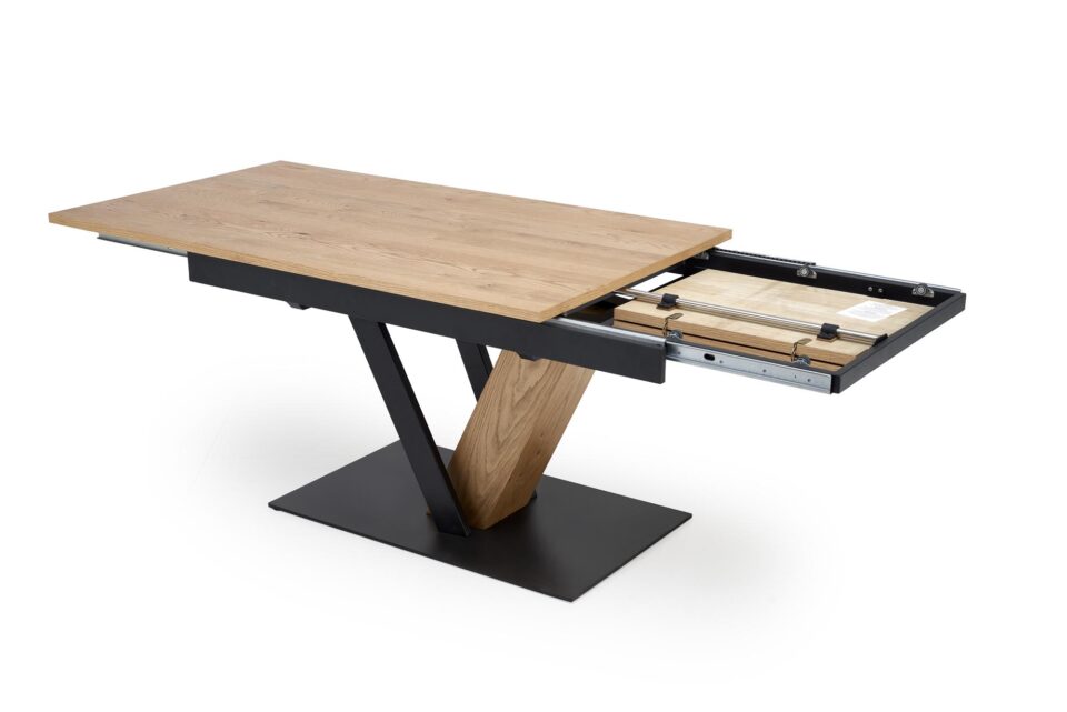 Raztegljiva jedilniška miza Fanis 160-220 cm, Natur / Črna, izrez izdelka