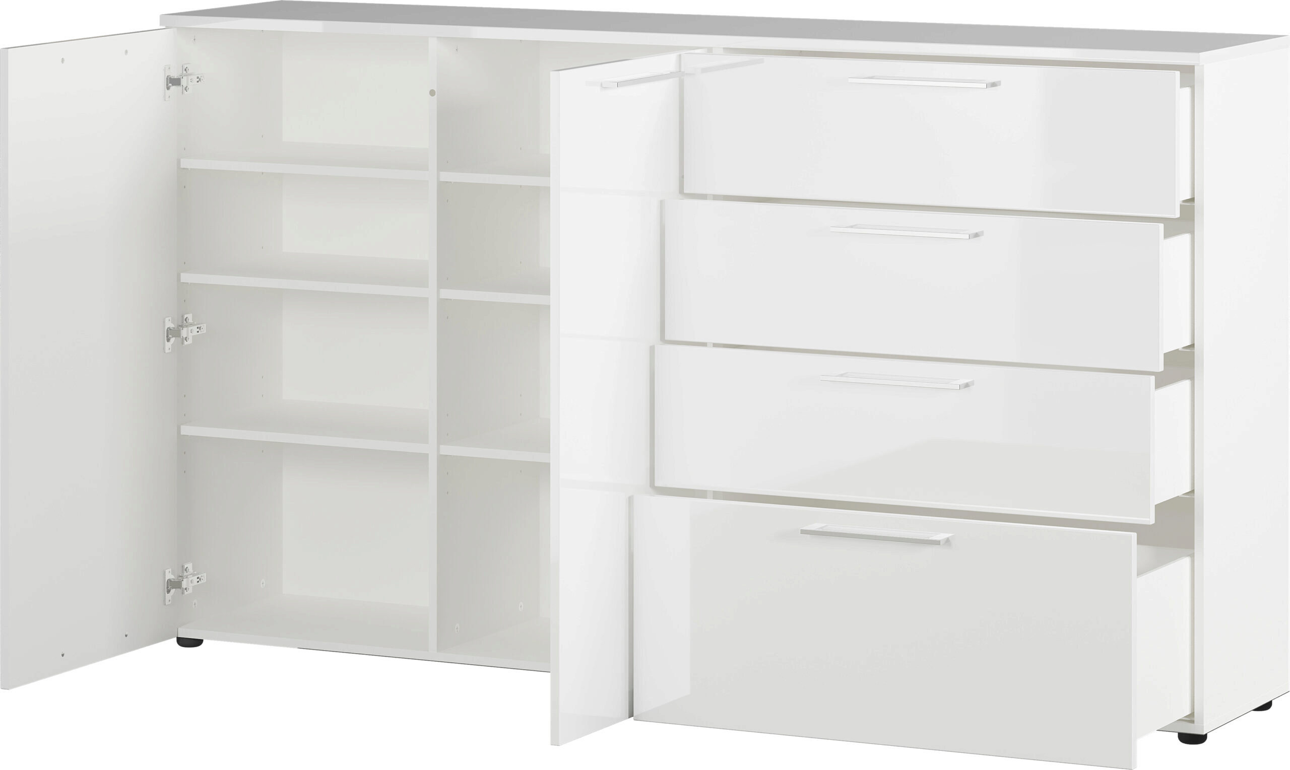 Sideboard Sunnyvale 3559 v beli barvi, odprta