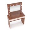 Toaletna mizica z LED ogledalom Hollywood 2, kašmir/oreh