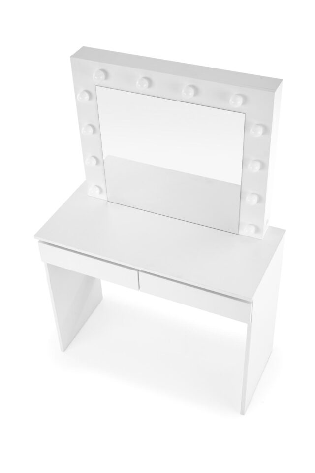 Toaletna mizica z LED ogledalom Hollywood, bela