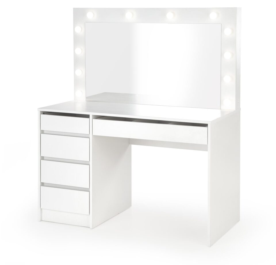 Toaletna mizica z LED ogledalom Hollywood XL, bela