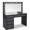 Toaletna mizica z LED ogledalom Hollywood XL, črna