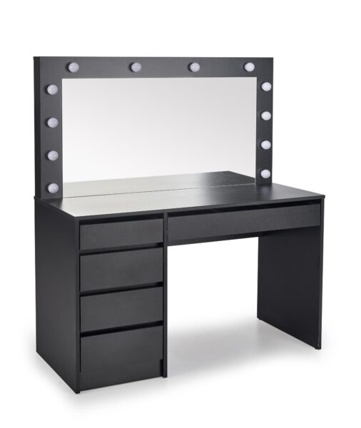 Toaletna mizica z LED ogledalom Hollywood XL, črna