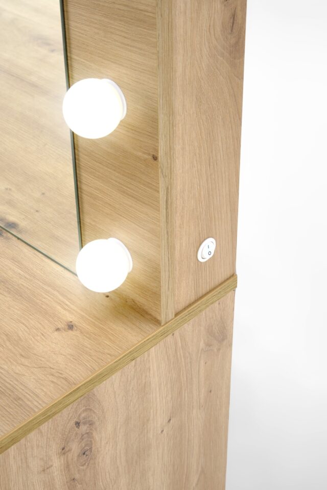 Toaletna mizica z LED ogledalom Hollywood XL, hrast artisan