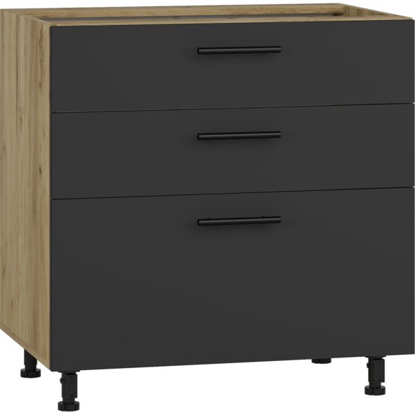 Kuhinjska spodnja omarica s tremi predali Vento D3S_H-80/82, 80 cm
