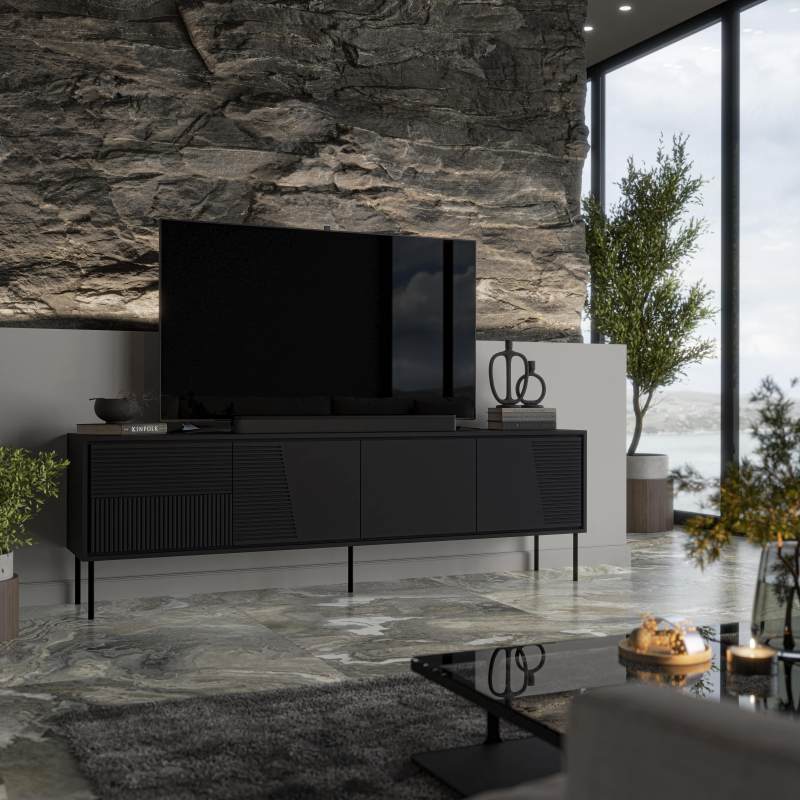Dnevna soba Abi: TV omarica in komoda, črna