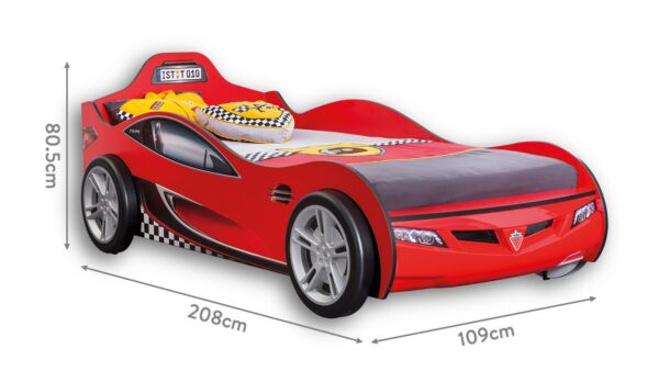 Avto postelja Race Cup za ležišče 90 x 190 cm, mere 109 x 81 x 208 cm