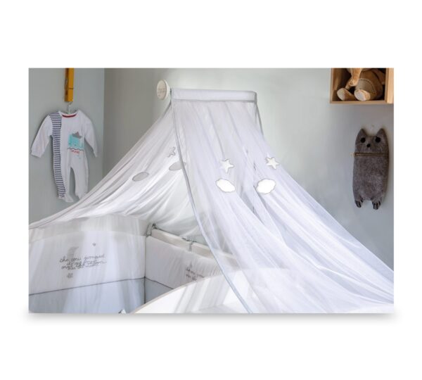 Baldahin Baby Cotton z oblački in zvezdicami