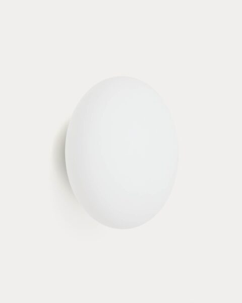 Stenska svetilka Bamila, steklo in črna kovina, IP44, Ø 26 cm
