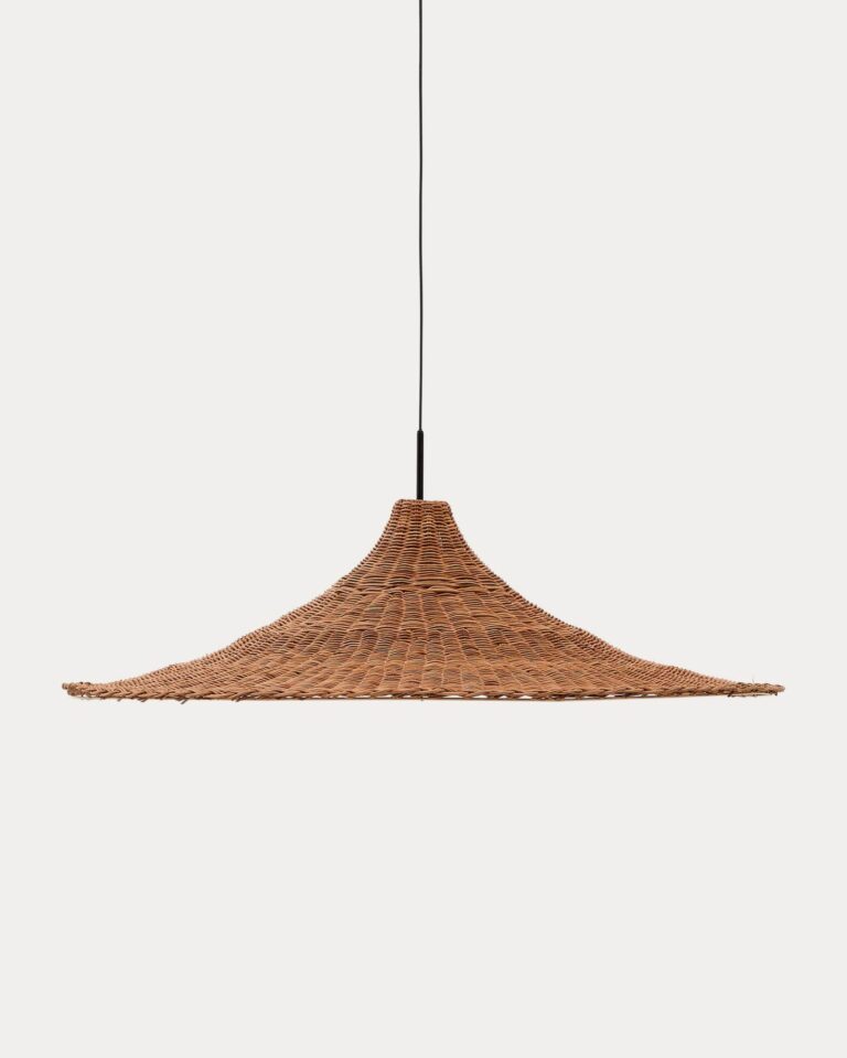 Senčnik za stropno svetilko Bladia, ratan, Ø 92 cm, višina 25 cm