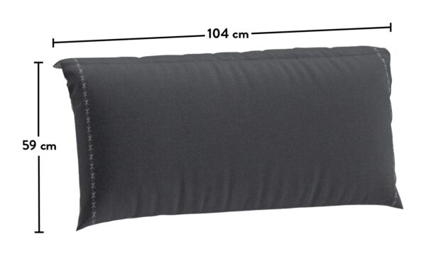 Blazina za vzglavje, antracitna in siva, za posteljo širine 100 cm (104 x 59 cm)