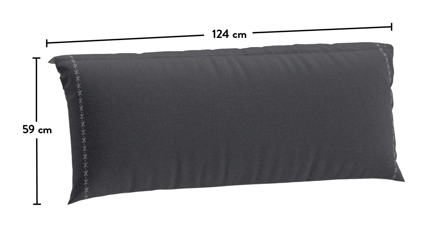 Blazina za vzglavje, antracitna in siva, za posteljo širine 120 cm (124 x 59 cm)