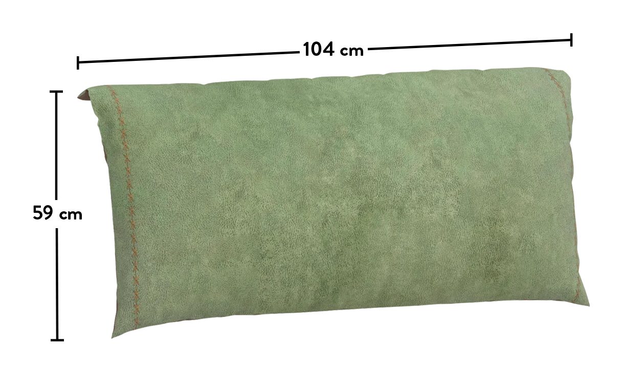 Blazina za vzglavje, zelena in rjava, za posteljo širine 100 cm (104 x 59 cm)