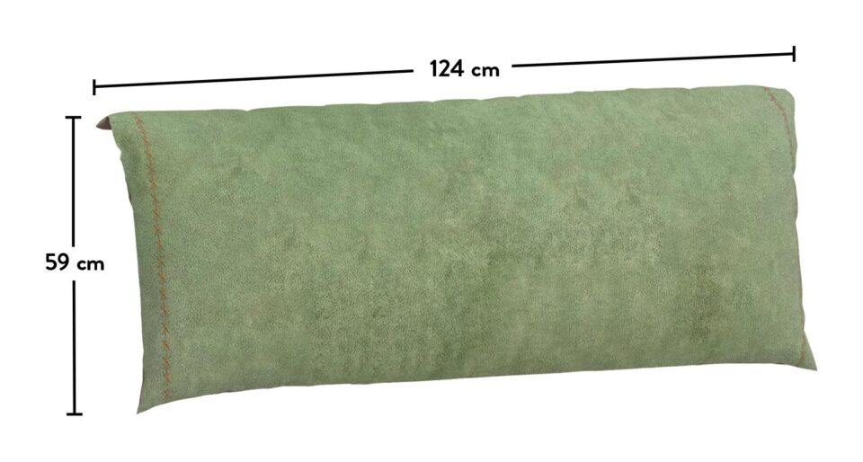 Blazina za vzglavje zelena in rjava za posteljo širine 120 cm