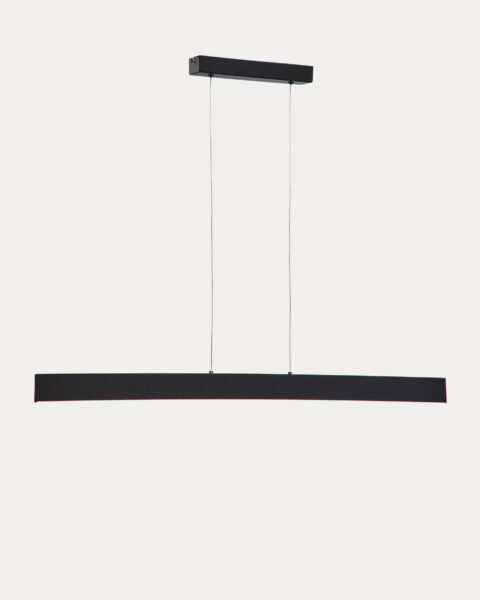 Viseča svetilka Boadella, črn aluminij, 101 x 5,5 x 129 cm
