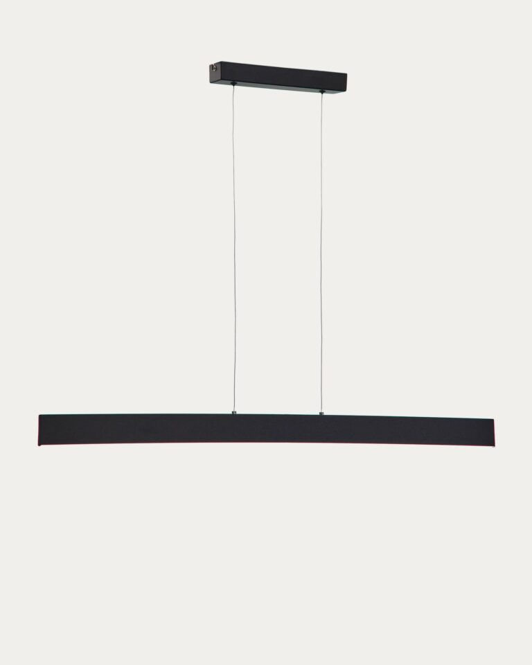 Viseča svetilka Boadella, črn aluminij, 101 x 5,5 x 129 cm