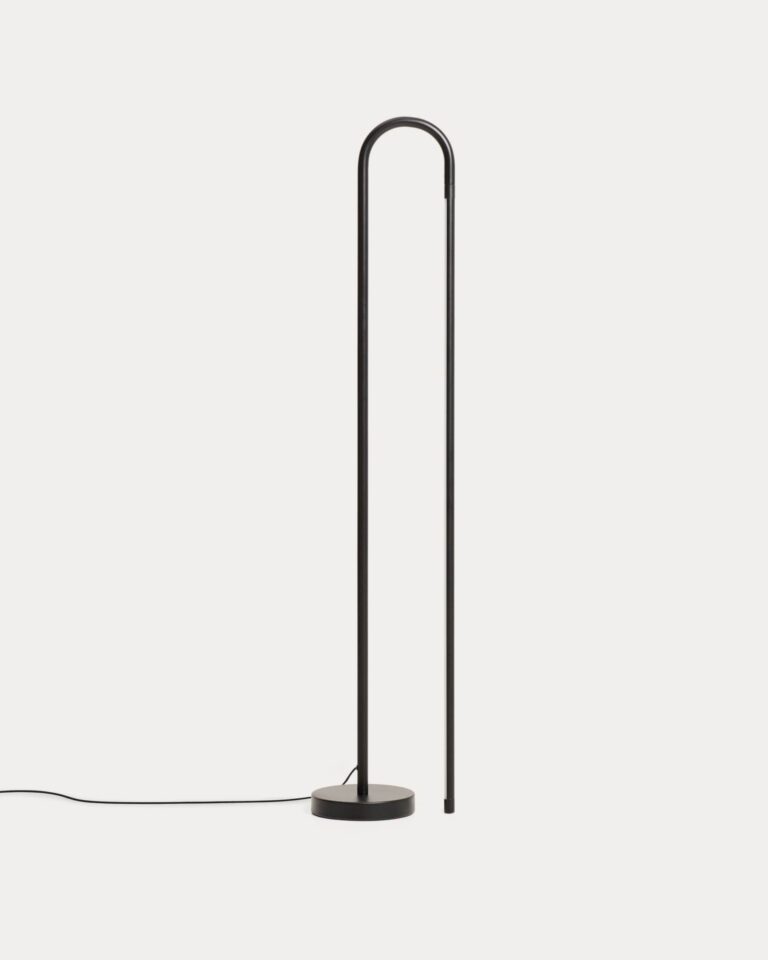 Stoječa svetilka Bow, črn aluminij, LED 10 W, zatemnjevanje, višina 120 cm