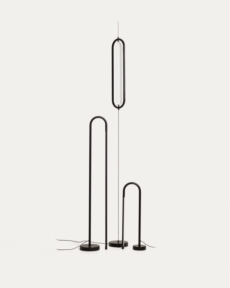Stoječa svetilka Bow, črn aluminij, LED 10 W, zatemnjevanje, višina 120 cm