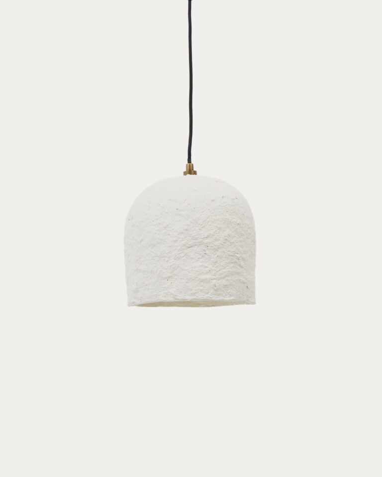 Viseča svetilka Calvia, bela papirna masa, Ø 25 cm, višina 20 cm