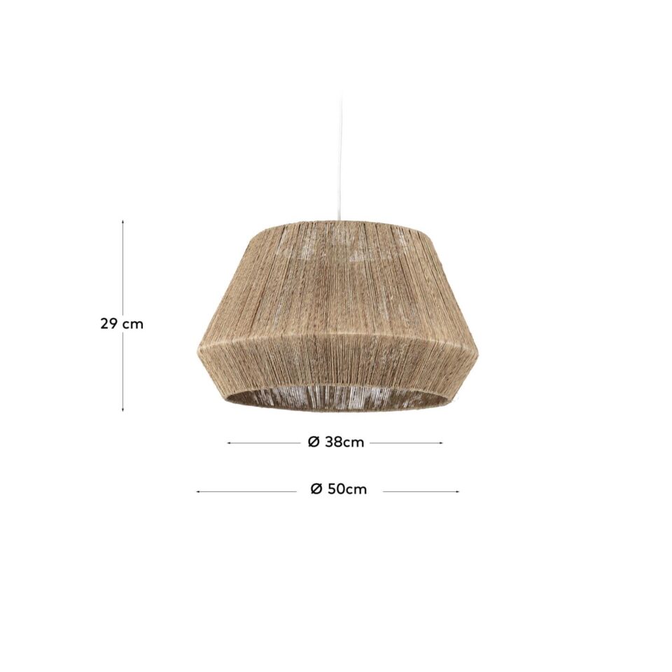 Senčnik za stropno svetilko Crismilda, juta, Ø 50 cm, višina 29 cm