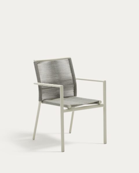 Vrtna blagovaonska stolica Culip s naslonima za ruke, aluminij i uže, 56 x 60 x 84 cm