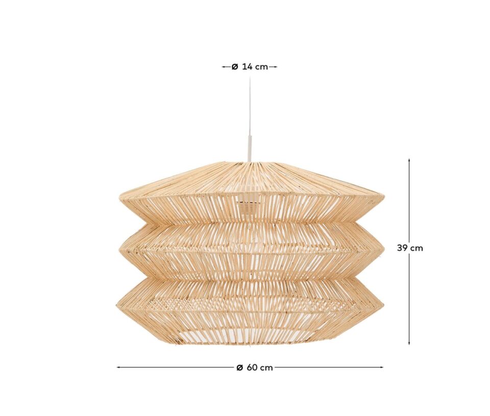 Senčnik za stropno svetilko Dakit, ratan, Ø 60 cm, višina 39 cm