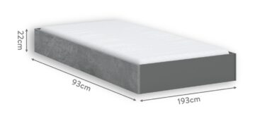 Dodatni krevet Space Gray, za ležaj 90 x 190 cm