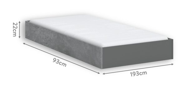 Dodatni krevet Space Gray, za ležaj 90 x 190 cm