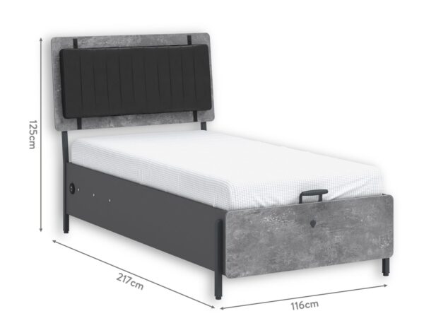 Podizni krevet Space Gray, 100 x 200 ili 120 x 200 cm