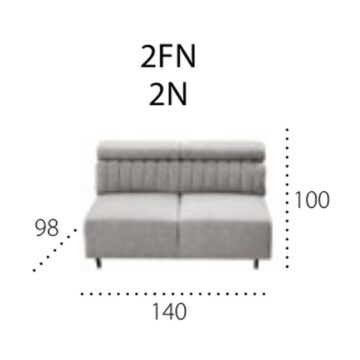 Modul 2FN ali 2N: dvosed brez stranic, 140 cm (na sliki model Kobe, iz katerega modulov se sestavi Inari)
