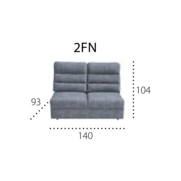 Modul Metro 2FN: dvosed brez stranic z ležiščem, 140 cm