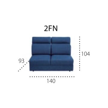 Modul Plato 2FN: dvosed brez stranic z ležiščem, 140 cm