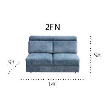 Modul York 2FN: dvosed brez stranic z ležiščem, 140 cm