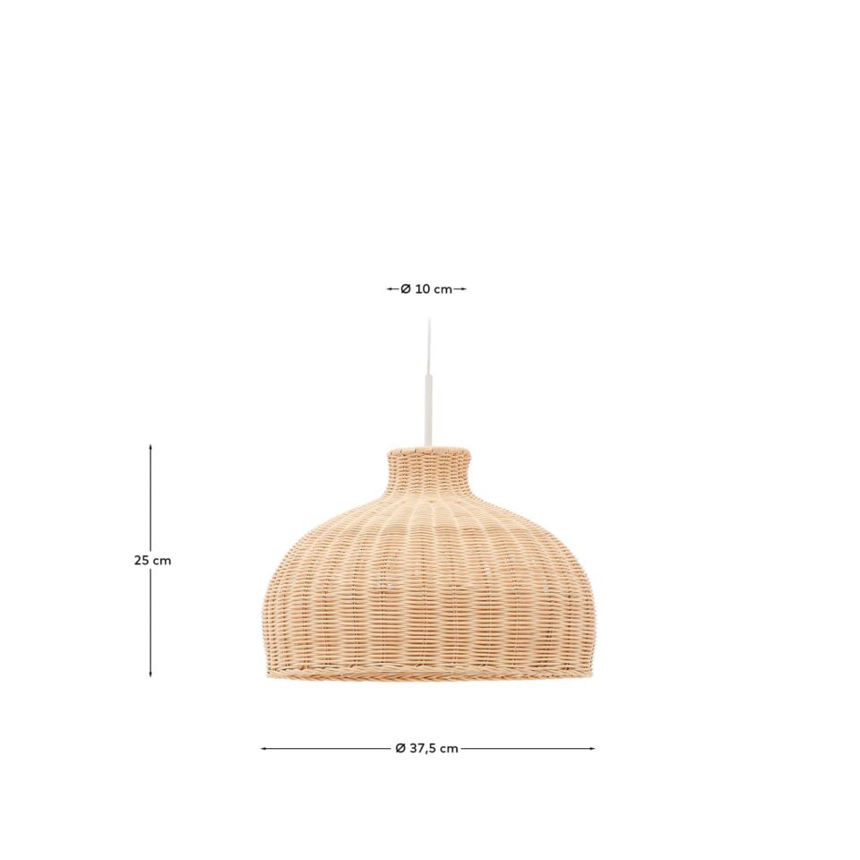 Senčnik za stropno svetilko Ennia, ratan, Ø 37,5 cm, višina 25 cm