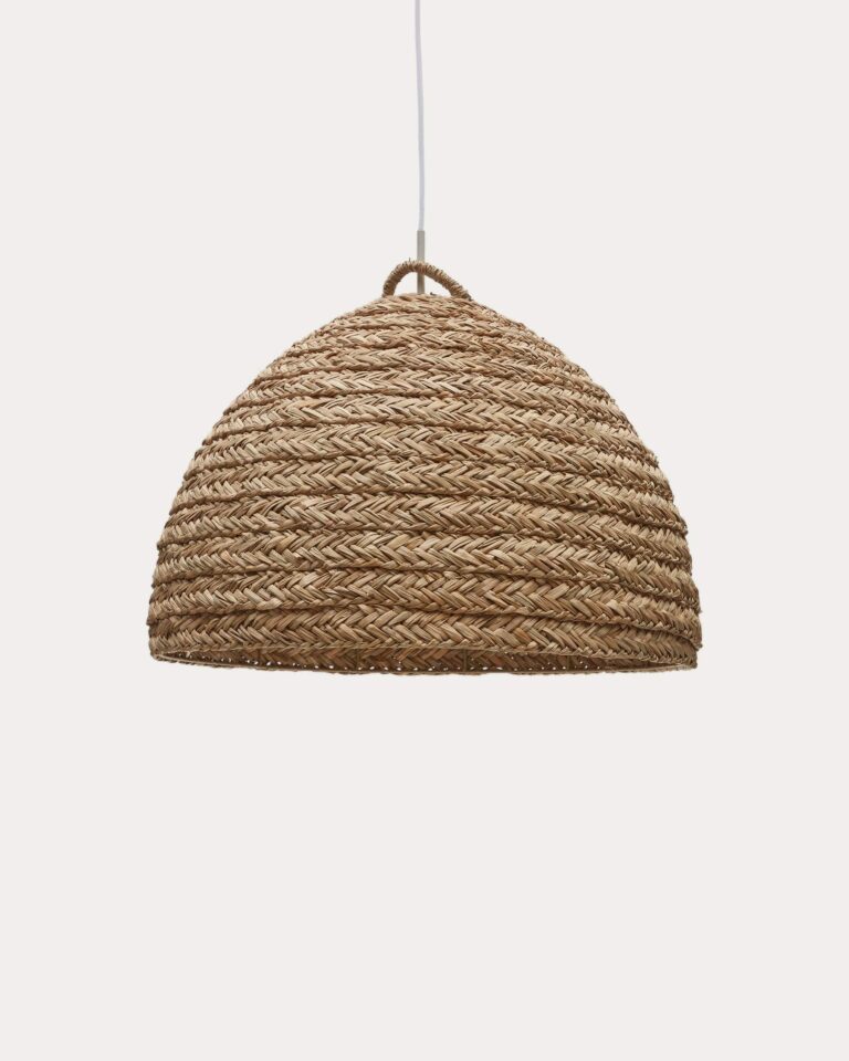 Senčnik za stropno svetilko Fonteta, morska trava, kupola Ø 60 cm, višina 46 cm