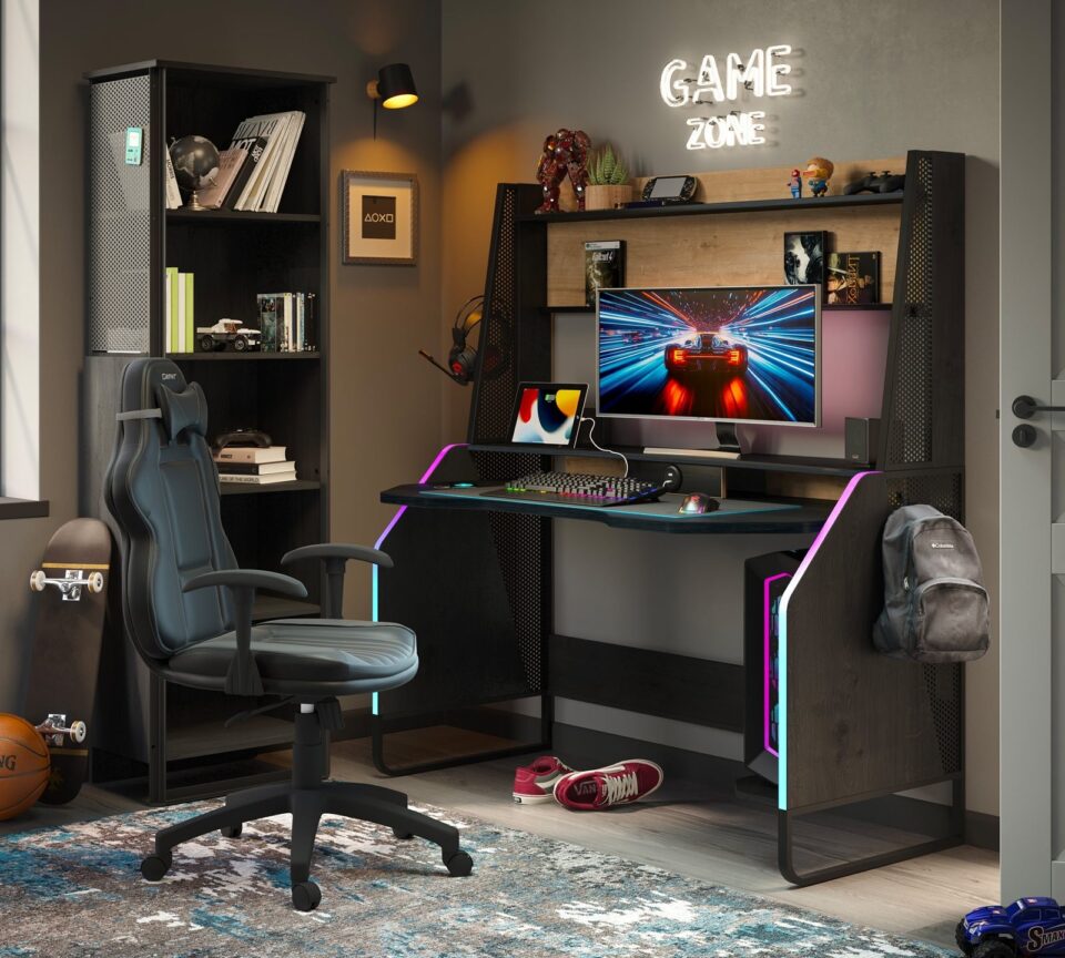 Gaming miza Black v mladinski sobi