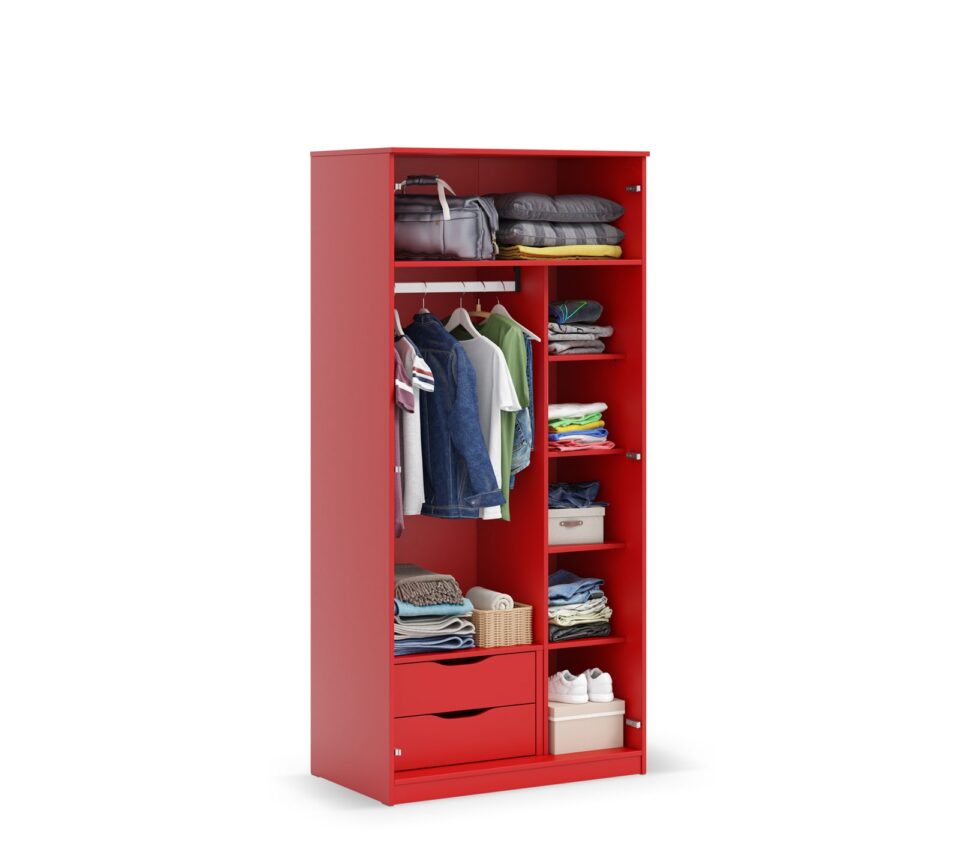 Odprta garderobna omara Locker, rdeča