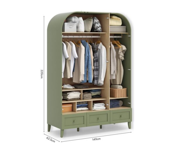 Garderobni ormar Loof Arc s troja vrata, 149 x 220 x 62,5 cm